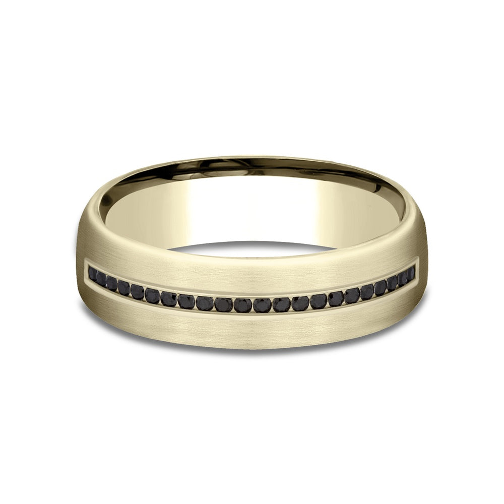 The Edison Men's Wedding Band in 14K Yellow Gold - 6.5mm Width by Benchmark