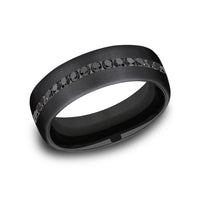 The Edison Men's Wedding Band in Black Titanium - 6.5mm Width by Forge