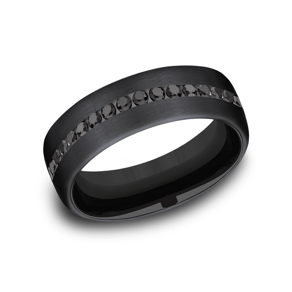The Edison Men's Wedding Band in Black Titanium - 6.5mm Width by Forge