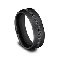 The Edison Men's Wedding Band in Black Titanium - 6.5mm Width by Forge