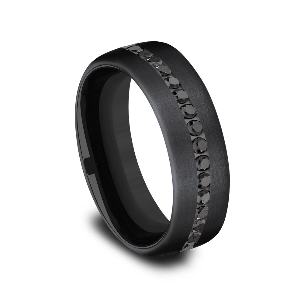 The Edison Men's Wedding Band in Black Titanium - 6.5mm Width by Forge