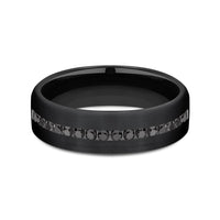 The Edison Men's Wedding Band in Black Titanium - 6.5mm Width by Forge
