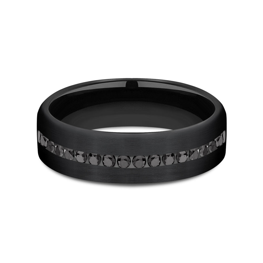 The Edison Men's Wedding Band in Black Titanium - 6.5mm Width by Forge
