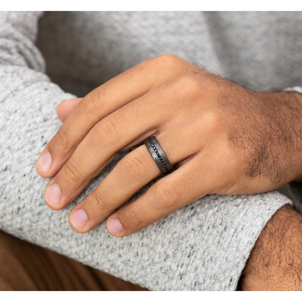 The Edison Men's Wedding Band in Tantalum - 7.5mm Width by Tantalum