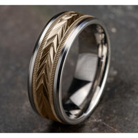 The Elector Men's Wedding Band in 14K White and Rose Gold - 8mm Width by Benchmark