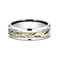 The Elector Men's Wedding Band in 14K White and Yellow Gold - 6mm Width by Benchmark