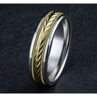 The Elector Men's Wedding Band in 14K White and Yellow Gold - 6mm Width by Benchmark