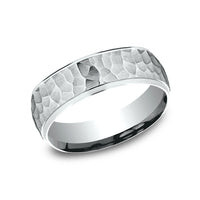 The Ember Men's Wedding Band in 14K White Gold - 6.5mm Width by Benchmark