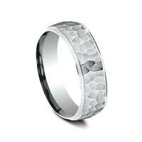 The Ember Men's Wedding Band in 14K White Gold - 6.5mm Width by Benchmark