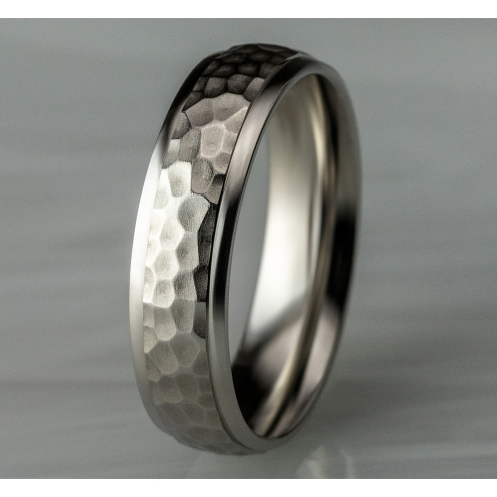 The Ember Men's Wedding Band in 14K White Gold - 6.5mm Width by Benchmark