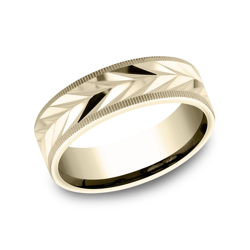 The Emmer Men's Wedding Band in 14K Yellow Gold - 7mm Width by Benchmark
