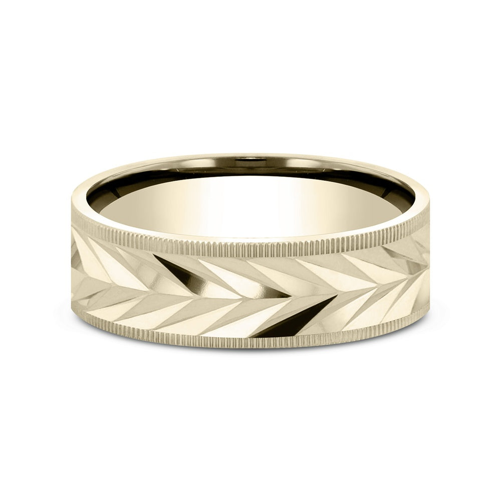 The Emmer Men's Wedding Band in 14K Yellow Gold - 7mm Width by Benchmark