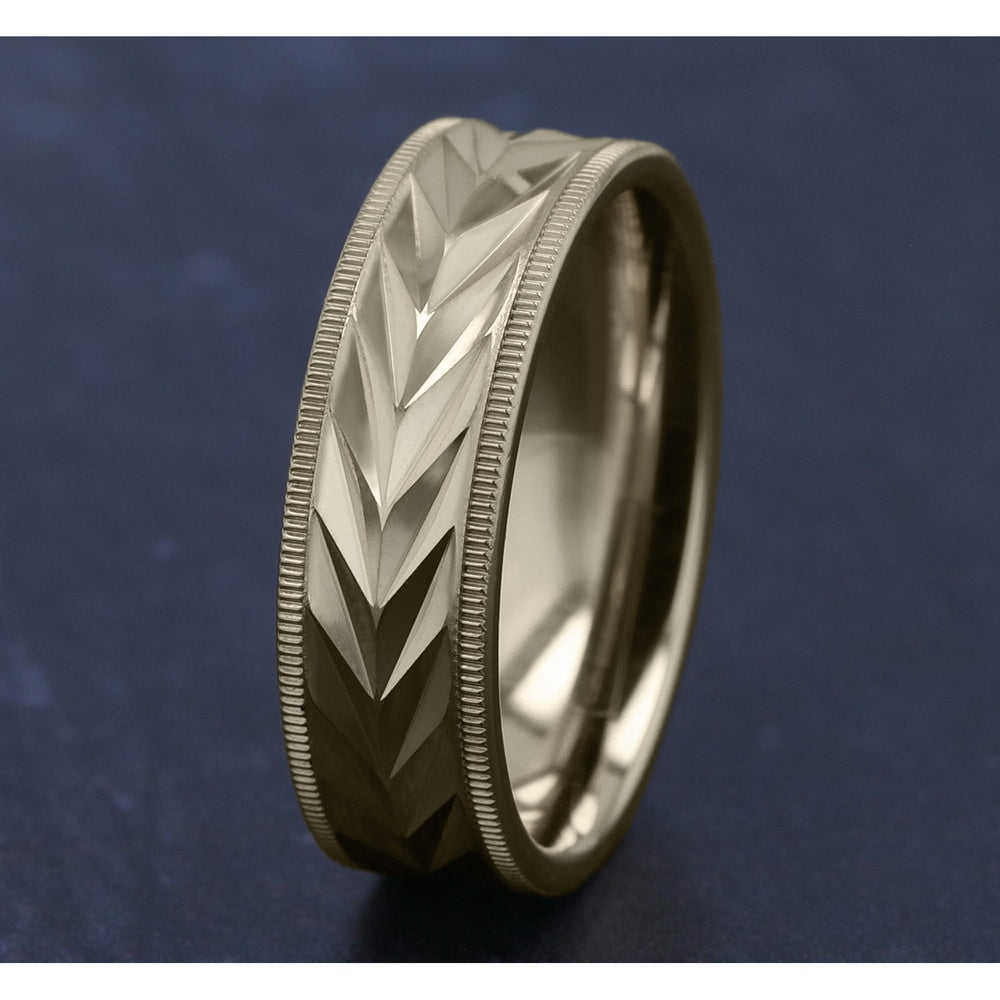 The Emmer Men's Wedding Band in 14K Yellow Gold - 7mm Width by Benchmark