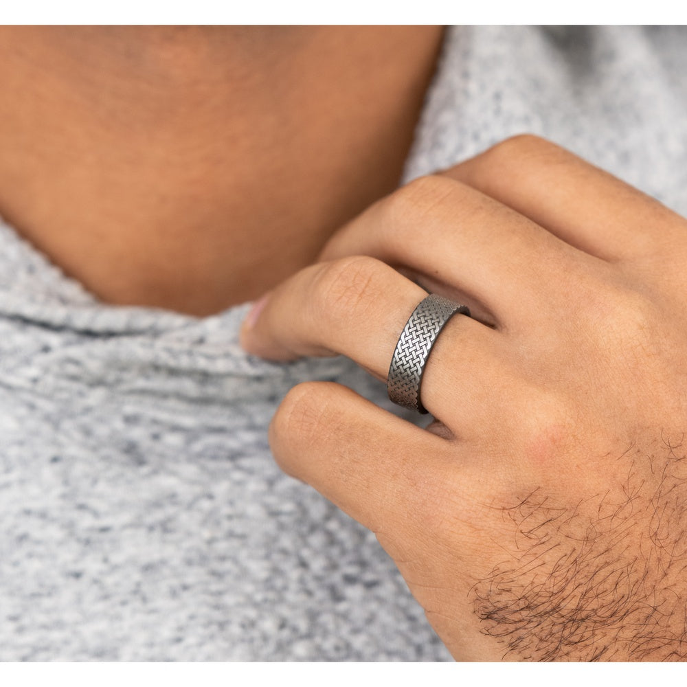 The Ennis Men's Wedding Band in Tantalum - 7mm Width by Tantalum