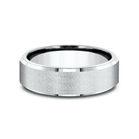 The Envoy Men's Wedding Band in 14K White Gold - 6.5mm Width by Benchmark