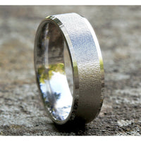 The Envoy Men's Wedding Band in 14K White Gold - 6.5mm Width by Benchmark