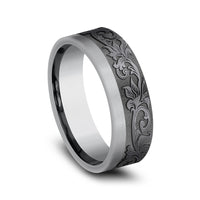 The Esquire Men's Wedding Band in Grey and Tantalum - 7mm Width by Tantalum