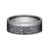 The Esquire Men's Wedding Band in Grey and Tantalum - 7mm Width by Tantalum