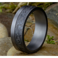 The Esquire Men's Wedding Band in Grey and Tantalum - 7mm Width by Tantalum