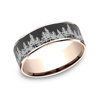 The Evergreen Men's Wedding Band in 14K Rose Gold and Darkened Tantalum - 7.5mm Width by Brook and Branch