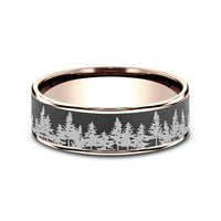 The Evergreen Men's Wedding Band in 14K Rose Gold and Darkened Tantalum - 7.5mm Width by Brook and Branch
