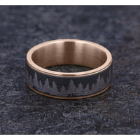 The Evergreen Men's Wedding Band in 14K Rose Gold and Darkened Tantalum - 7.5mm Width by Brook and Branch