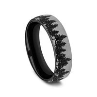 The Evergreen Men's Wedding Band in Grey/Black Titanium - 6.5mm Width by Brook and Branch