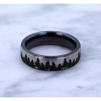 The Evergreen Men's Wedding Band in Grey/Black Titanium - 6.5mm Width by Brook and Branch