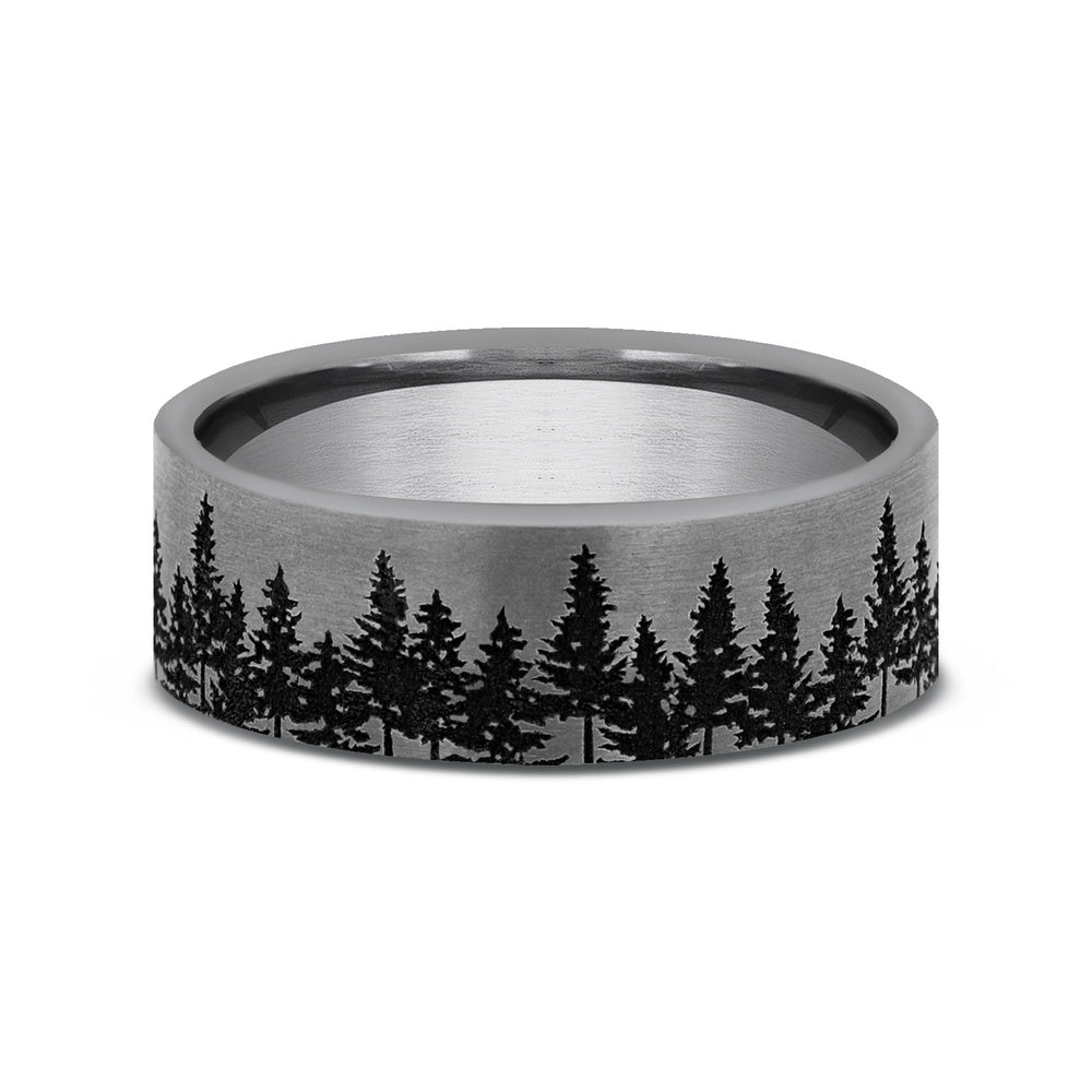 The Evergreen Men's Wedding Band in Grey Tantalum - 7mm Width by Brook and Branch