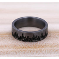 The Evergreen Men's Wedding Band in Grey Tantalum - 7mm Width by Brook and Branch