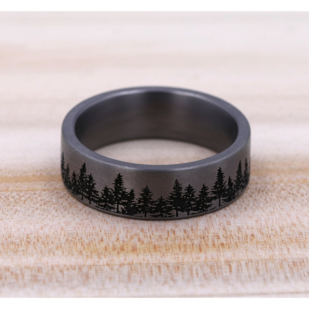 The Evergreen Men's Wedding Band in Grey Tantalum - 7mm Width by Brook and Branch