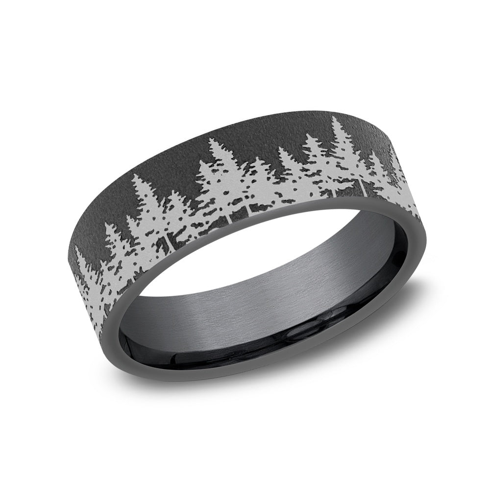 The Evergreen Men's Wedding Band in Tantalum - 7mm Width by Brook and Branch