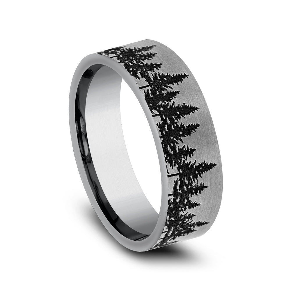 The Evergreen Men's Wedding Band in Tungsten - 7mm Width by Forge