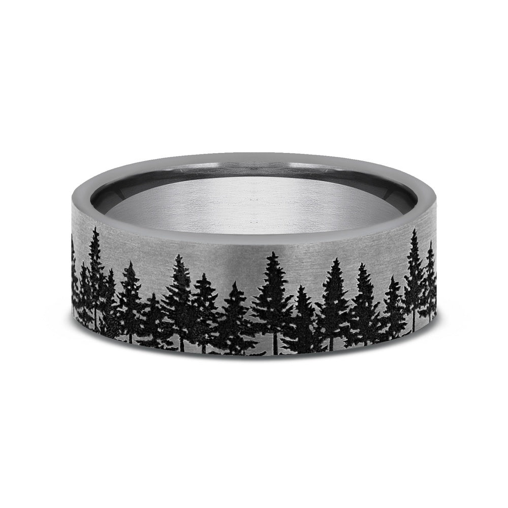 The Evergreen Men's Wedding Band in Tungsten - 7mm Width by Forge