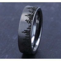 The Evergreen Men's Wedding Band in Tungsten - 7mm Width by Forge
