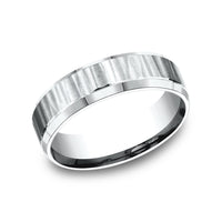 The Excavator Men's Wedding Band in 14K White Gold - 6mm Width by Benchmark