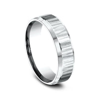 The Excavator Men's Wedding Band in 14K White Gold - 6mm Width by Benchmark