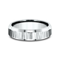 The Excavator Men's Wedding Band in 14K White Gold - 6mm Width by Benchmark