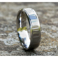 The Excavator Men's Wedding Band in 14K White Gold - 6mm Width by Benchmark