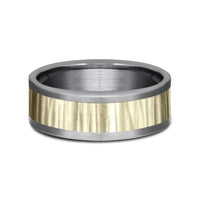 The Excavator Men's Wedding Band in Grey Tantalum and 14K Yellow Gold - 8mm Width by Ammara Stone