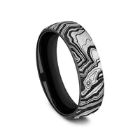 The Explorer Men's Wedding Band in Grey/Black Titanium - 7.5mm Width by Brook and Branch