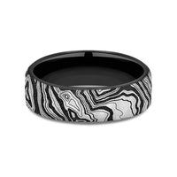 The Explorer Men's Wedding Band in Grey/Black Titanium - 7.5mm Width by Brook and Branch