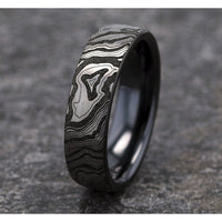 The Explorer Men's Wedding Band in Grey/Black Titanium - 7.5mm Width by Brook and Branch