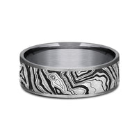 The Explorer Men's Wedding Band in Grey Tantalum and Grey/Black Titanium - 7.5mm Width by Brook and Branch