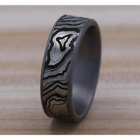 The Explorer Men's Wedding Band in Grey Tantalum and Grey/Black Titanium - 7.5mm Width by Brook and Branch