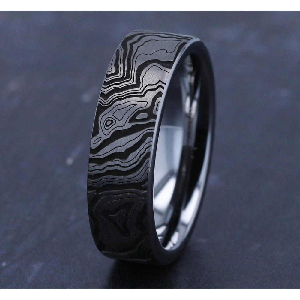 The Explorer Men's Wedding Band in Tungsten - 7mm Width by Forge
