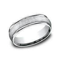 The Ezra Men's Wedding Band in 14K White Gold - 6.5mm Width by Benchmark