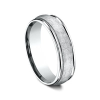 The Ezra Men's Wedding Band in 14K White Gold - 6.5mm Width by Benchmark