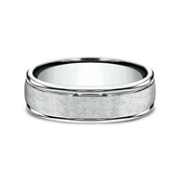 The Ezra Men's Wedding Band in 14K White Gold - 6.5mm Width by Benchmark