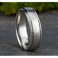 The Ezra Men's Wedding Band in 14K White Gold - 6.5mm Width by Benchmark
